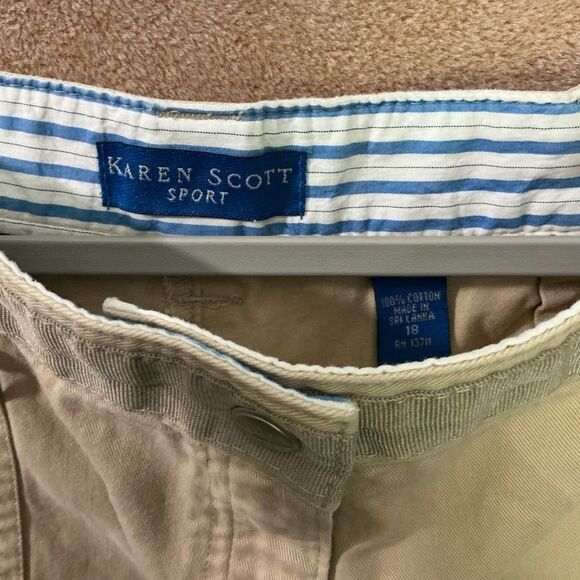Karen Scott  sport Tan Cargo Shorts Relaxed Fit - Picture 4 of 6